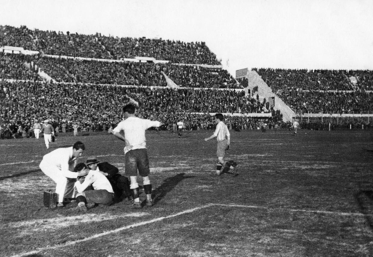The final game of the 1930 FIFA World Cup in Uruguay. (Getty)