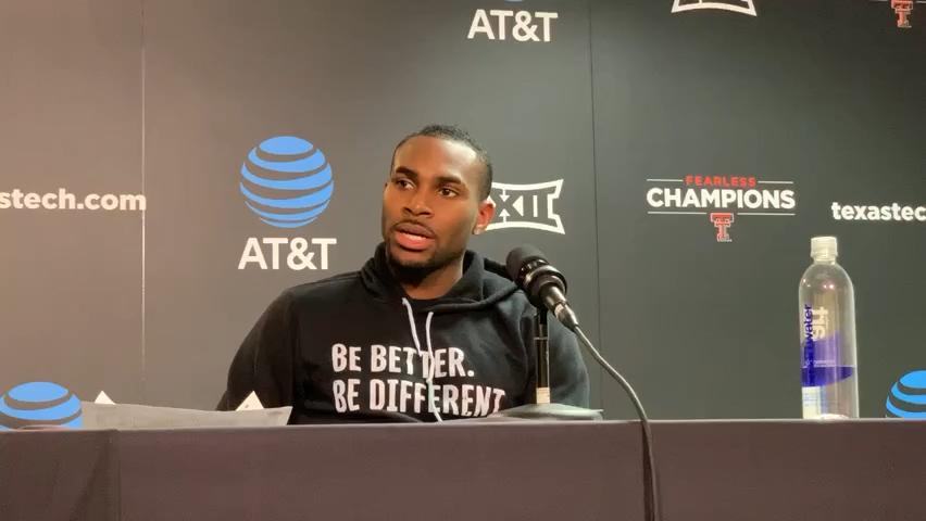 Texas Tech’s De’Vion Harmon discusses bringing the student section to court after win over No. 12 Kansas State.