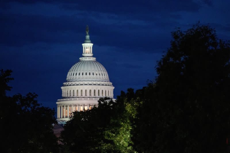 FILE PHOTO: Senators on Capitol Hill vote to proceed to the Inflation Reduction Act