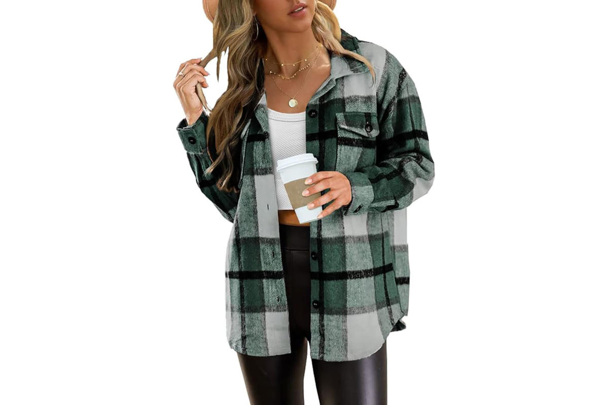 This Plaid Shacket on  Is About to Become a Staple in Your Fall  Wardrobe - Yahoo Sports