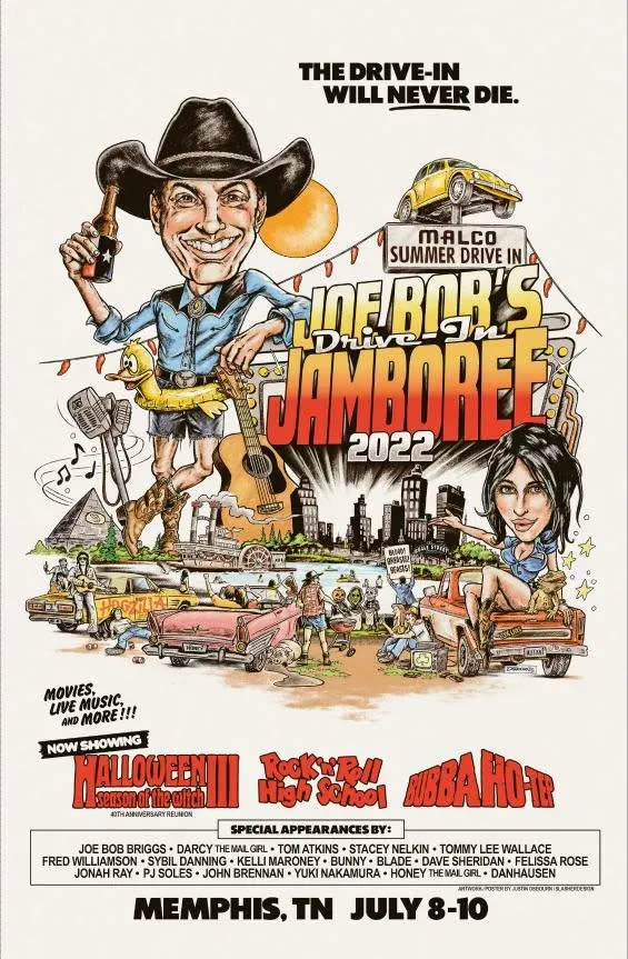 Justin Osbourn, who has created the cover art for numerous horror movie Blu-rays issued by such companies as Arrow Video and Scream Factory, designed the poster for this year's Memphis-based "Jamboree."