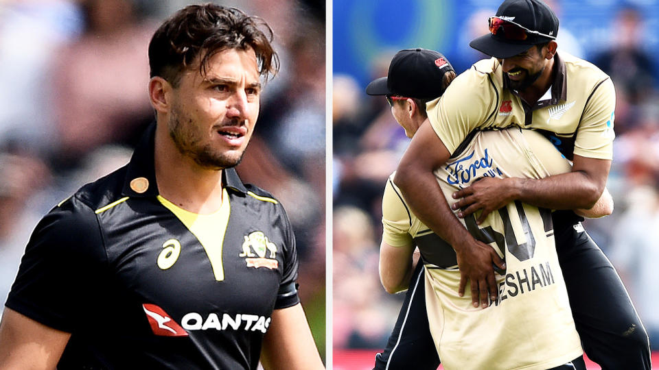 A heroic batting performance from Marcus Stoinis wasn't enough to help Australia complete a wild comeback against New Zealand, with the home side taking a 2-0 series lead. Pictures: Getty Images