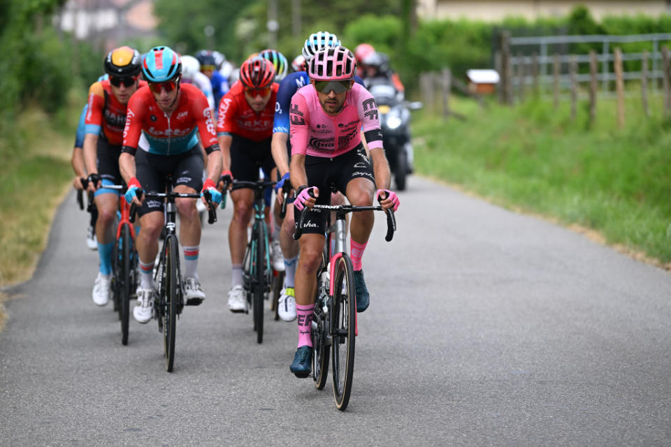 CRESTVOLAND FRANCE  JUNE 09 James Shaw of The United Kingdom and Team EF EducationEasyPost competes in the breakaway during the 75th Criterium du Dauphine 2023 Stage 6 a 1702km stage from Nantua to CrestVoland 1218m  UCIWT  on June 09 2023 in CrestVoland France Photo by Dario BelingheriGetty Images