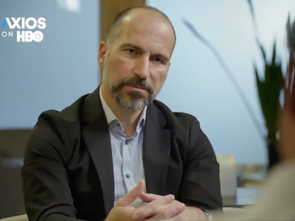 Uber chief executive Dara Khosrowshahi was interviewed for 'Axios on HBO': Twitter/Screengrab