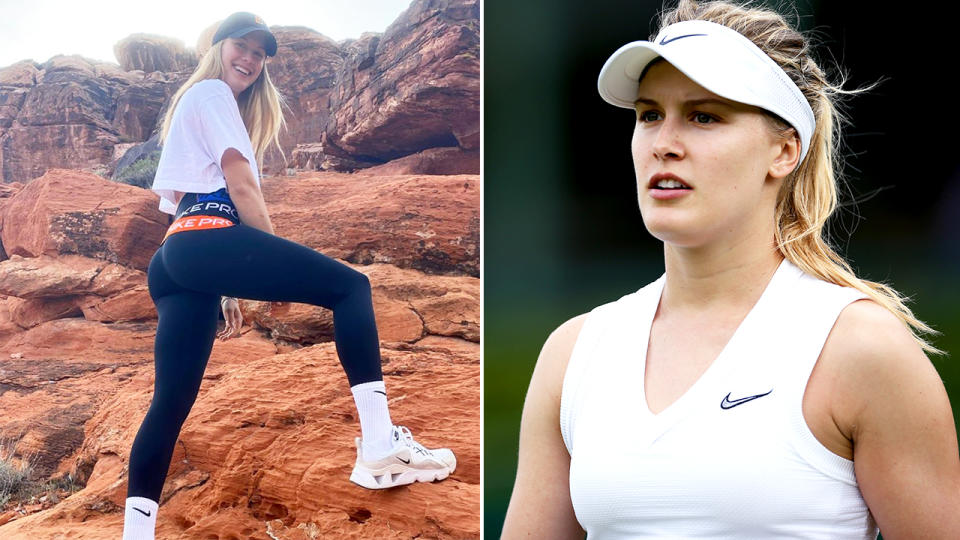 Eugenie Bouchard, pictured here in the Nevada Desert during the tennis shutdown.