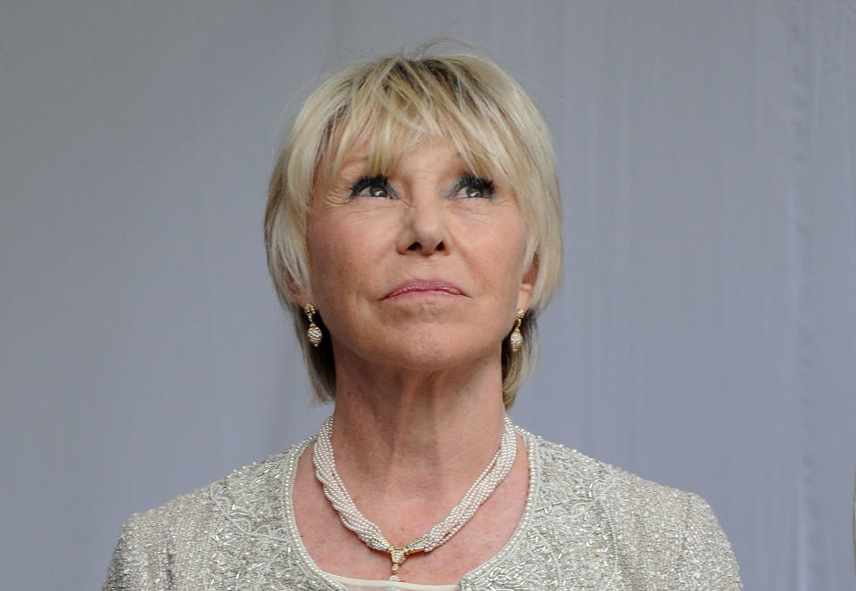 Michael Winner's widow Geraldine Winner during the Michael Winner memorial service at the National Police Memorial in The Mall, London.   (Photo by Anthony Devlin/PA Images via Getty Images)