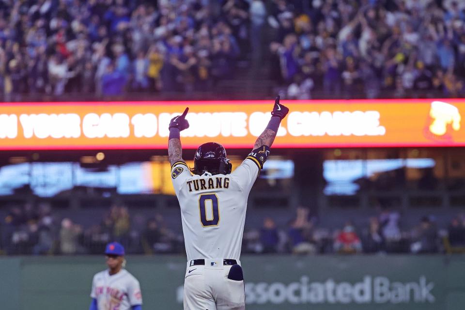 Brice Turang hits a grand slam during Brewers home opener to continue