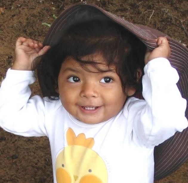 Baby Dalia, pre-diagnosis, on the beach. (Photo: Courtesy of Jessica Fein)