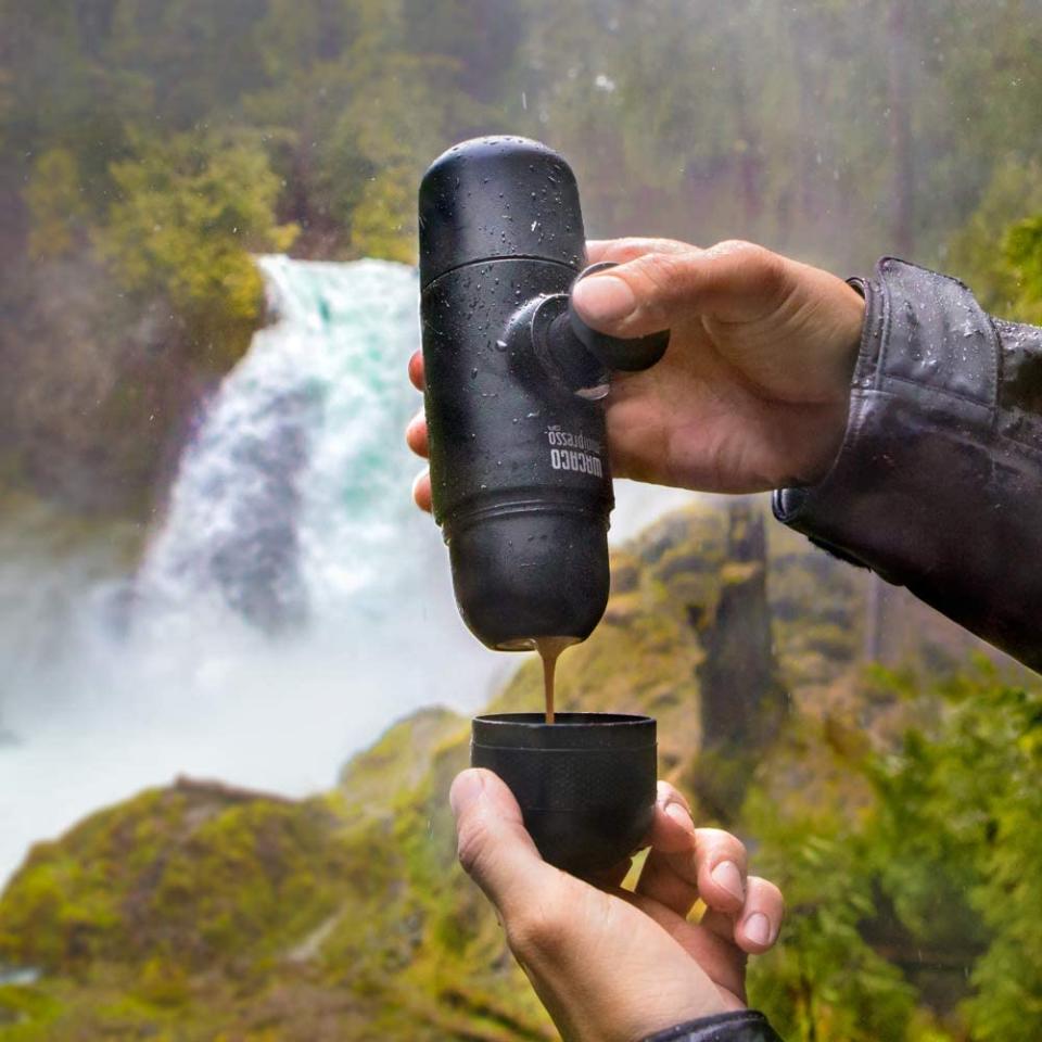 This portable espresso machine is easy to operate. (Image via Amazon)