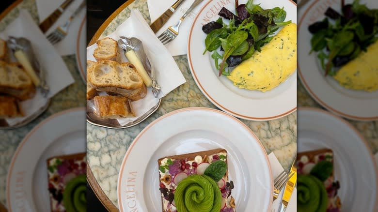 Pastries and omelet at Angelina