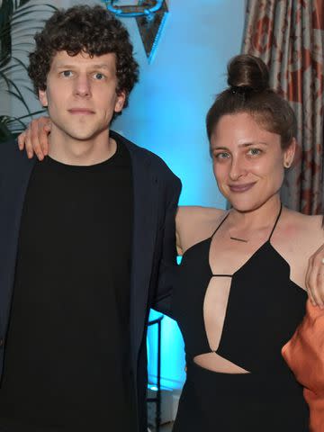 <p>David M. Benett/Dave Benett/Getty</p> Jesse Eisenberg and Anna Strout at the Vanity Fair party celebrating the 72nd Annual Cannes Film Festival on May 18, 2019 in Cap d'Antibes, France.