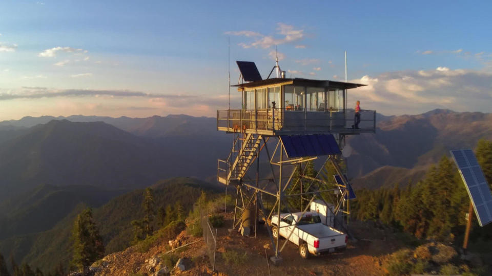 The fire lookout tower at Eddy Gulch, in Klamath National Forest.  / Credit: CBS News