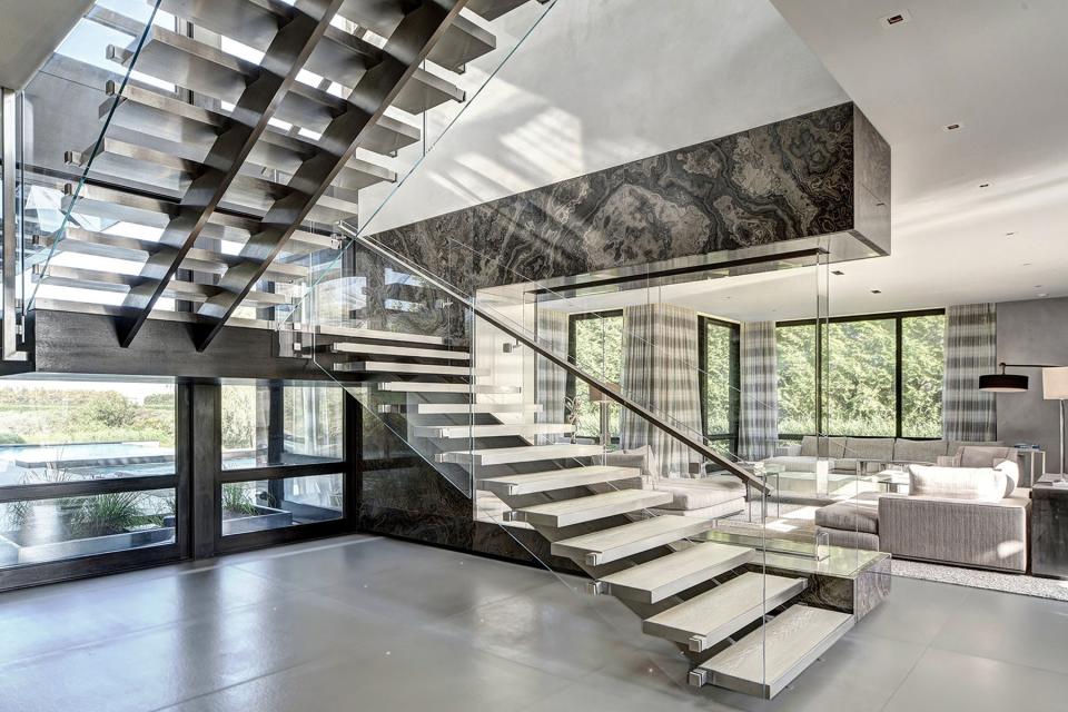 Staircase from one of C.A.D International's private residence projects in Sagaponach, New York.