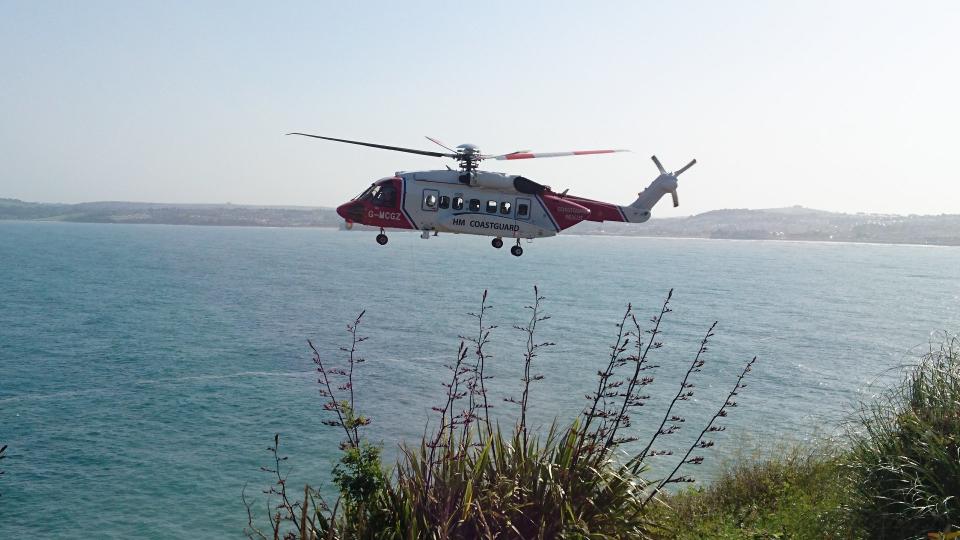Coastguards said a man was also rescued from the sea at Torquay after tombstoning (Picture: Facebook/Torbay Coastguard)