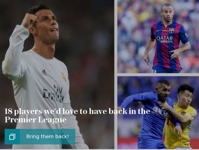 Cristiano Ronaldo and 17 other players we'd love to have back in the Premier League