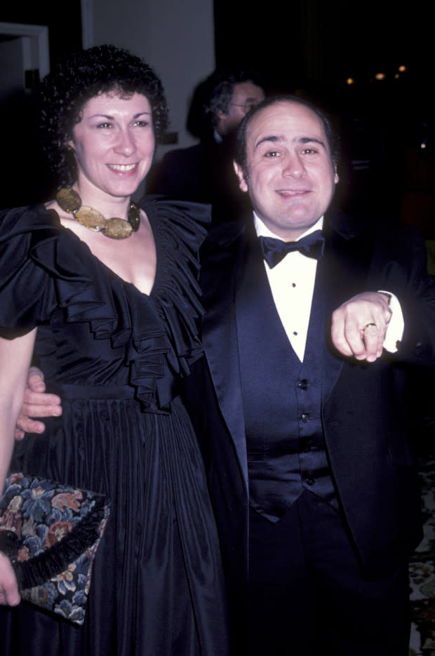 <p>Photo by Ron Galella, Ltd./Ron Galella Collection via Getty Images</p><p>The <em>Taxi</em> and <em>Cheers </em>stars started dating in 1971 and got married in January 1982. After a long marriage that included three children, DeVito and Perlman separated in 2012; they reconciled but separated again in 2017.</p><p>Strangely enough, the couple remains married: “We are still very good friends and we see each other a lot. And our family is still the most important thing to both of us,” Perlman <a href="https://podcasts.apple.com/us/podcast/julia-gets-wise-with-rhea-perlman/id1678559416?i=1000614967240" rel="nofollow noopener" target="_blank" data-ylk="slk:said in an episode of Wiser Than Me;elm:context_link;itc:0;sec:content-canvas" class="link ">said in an episode of <em>Wiser Than Me</em></a>, <strong>Julia Louis-Dreyfus</strong>’ podcast.</p>