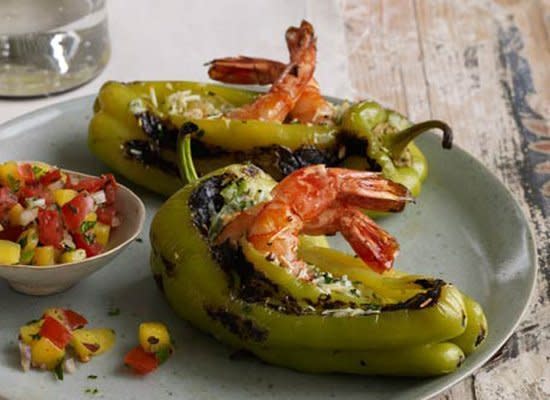 These peppers are stuffed with a combination of shredded cheeses and shrimp, then served with mango salsa. Use guero, Hungarian wax or Cubanelle peppers in this recipe.    <strong>Get the Recipe for <a href="http://www.huffingtonpost.com/2011/10/27/shrimp-stuffed-peppers_n_1058685.html" target="_hplink">Shrimp-Stuffed Peppers</a>  </strong>      