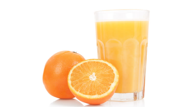 Fresh orange and orange juice