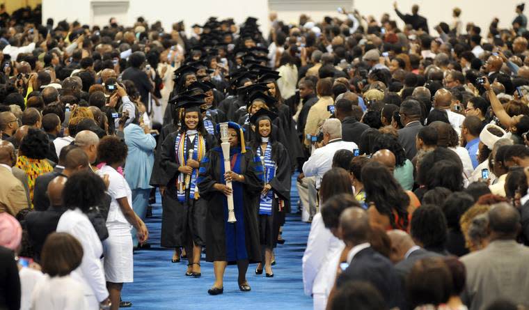 Graduates participate in a commencement ceremony at Spelman College in 2011.