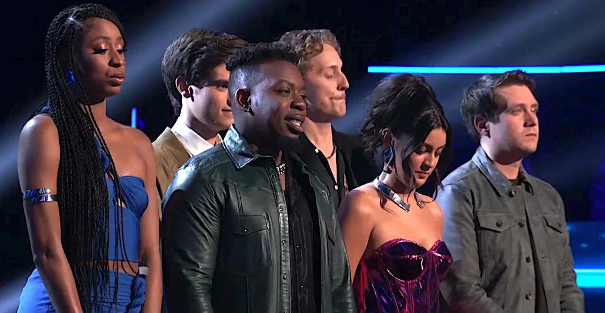 Fan favorite Lennon VanderDoes, far right, returns to 'The Voice' Season 24 for another chance... only to be cut from the competition mere minutes late. (NBC)
