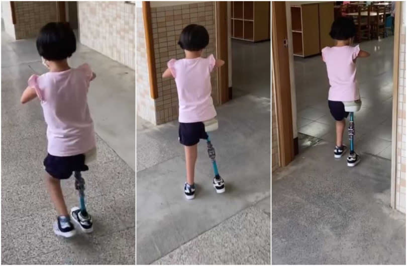 徐小妹升上三年級，靠自己的力量走進教室，讓爸爸感到十分欣慰。（圖／翻攝自「央宗米線」臉書） 