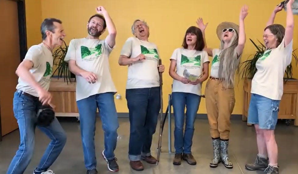 The group Friends of Oklawaha Greenway sing a song four years ago based on the play Oklahoma! about the Oklawaha Greenway.