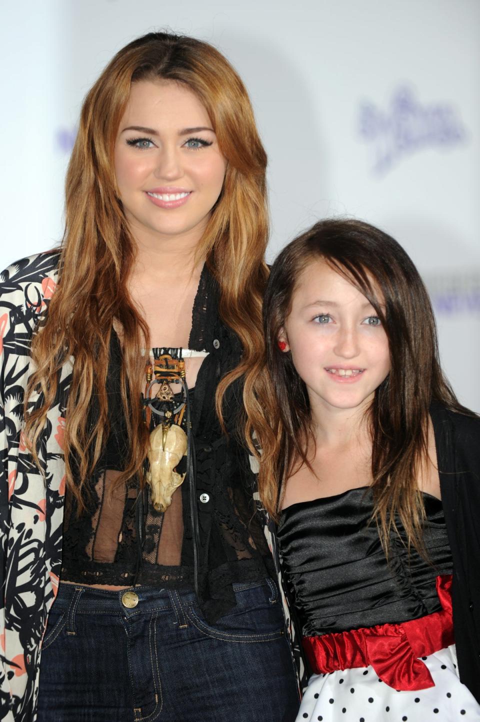 Miley and Noah Cyrus pictured together when they were younger (AFP via Getty Images)