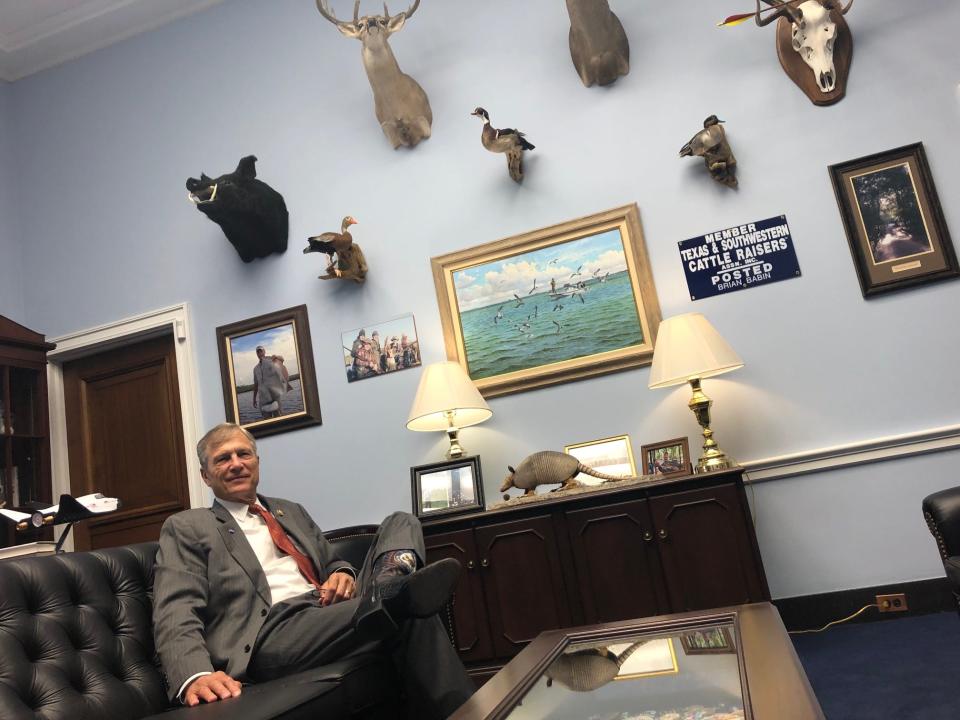 Rep. Brian Babin's office is across the hall from some of the House Judiciary Committee, which holds some of the most-watched congressional hearings. He's sought to capitalize off all the attention, explaining he's a hunter and you have to take your shots when you have them.