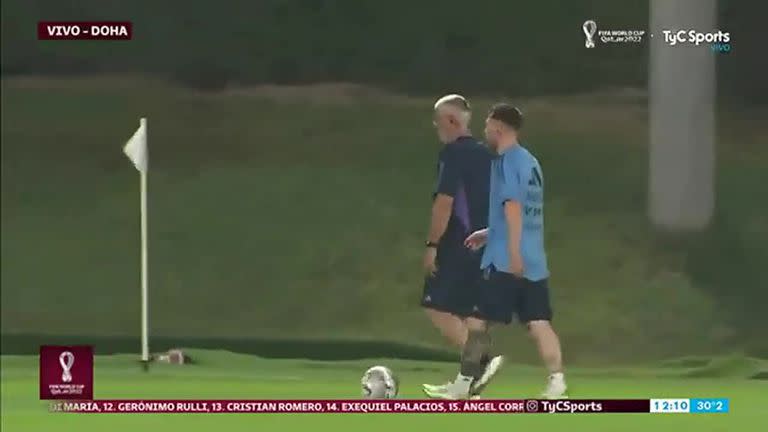 Así fue la salida de Lionel Messi al campo de juego de Doha