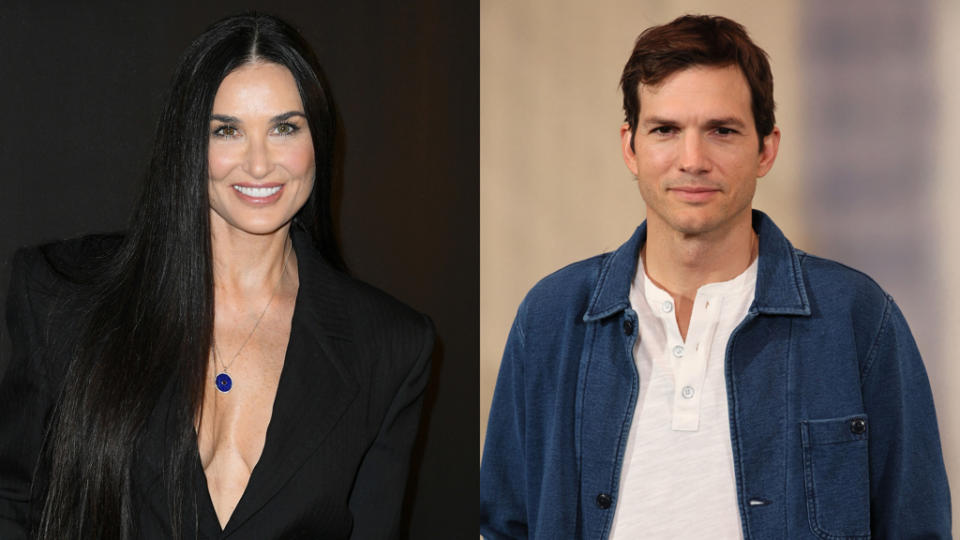 艾希頓庫奇（Ashton Kutcher）與黛咪摩爾（Demi Moore）離婚6年卻被寫進她的自傳，讓他與妻小遭到媒體包圍。（圖／達志影像）