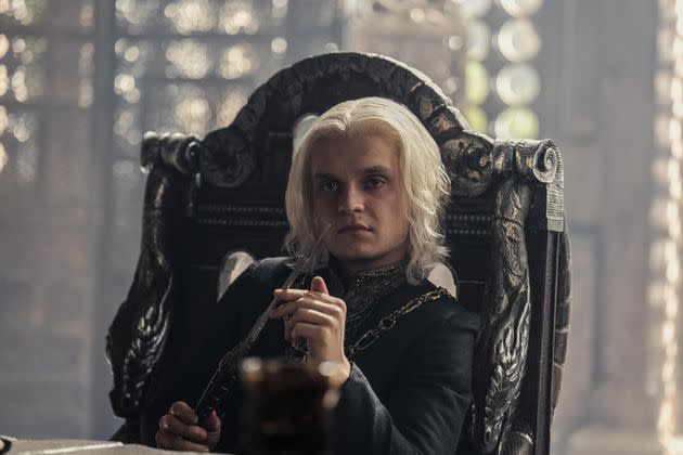 Tom Glynn-Carney in character as Aegon II Targaryen