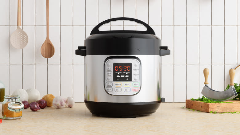 Instant pot on kitchen countertop