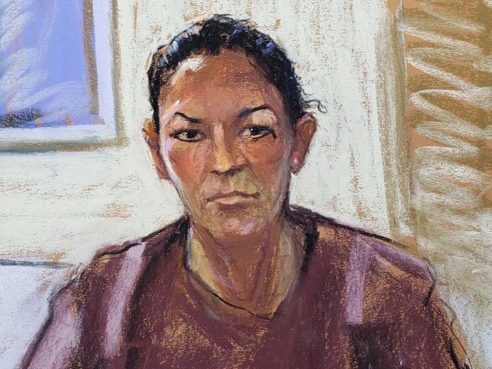 Court sketch of Maxwell following her 2020 arrest (Reuters)