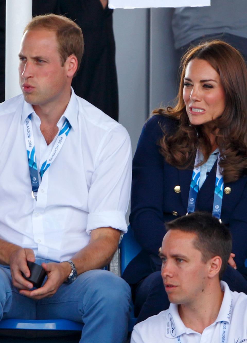 Prince William and Kate watching a hockey match