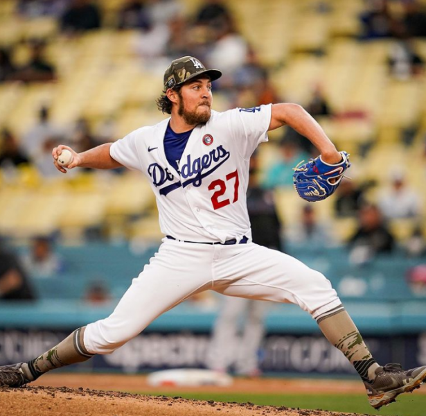 杉磯道奇賽揚強投鮑爾（Trevor Bauer）遭禁賽兩年。摘自鮑爾IG