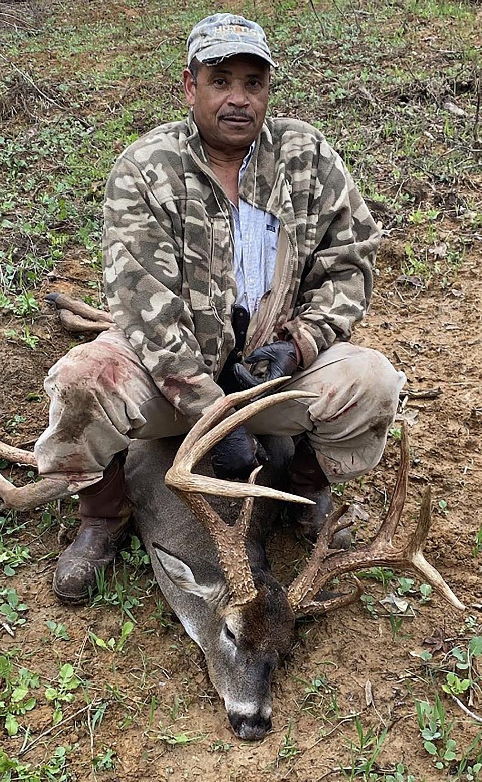 Charles Harris of Bolton was hunting to put deer meat in his freezer and he did it with a giant non-typical that gross-scored 185 inches.