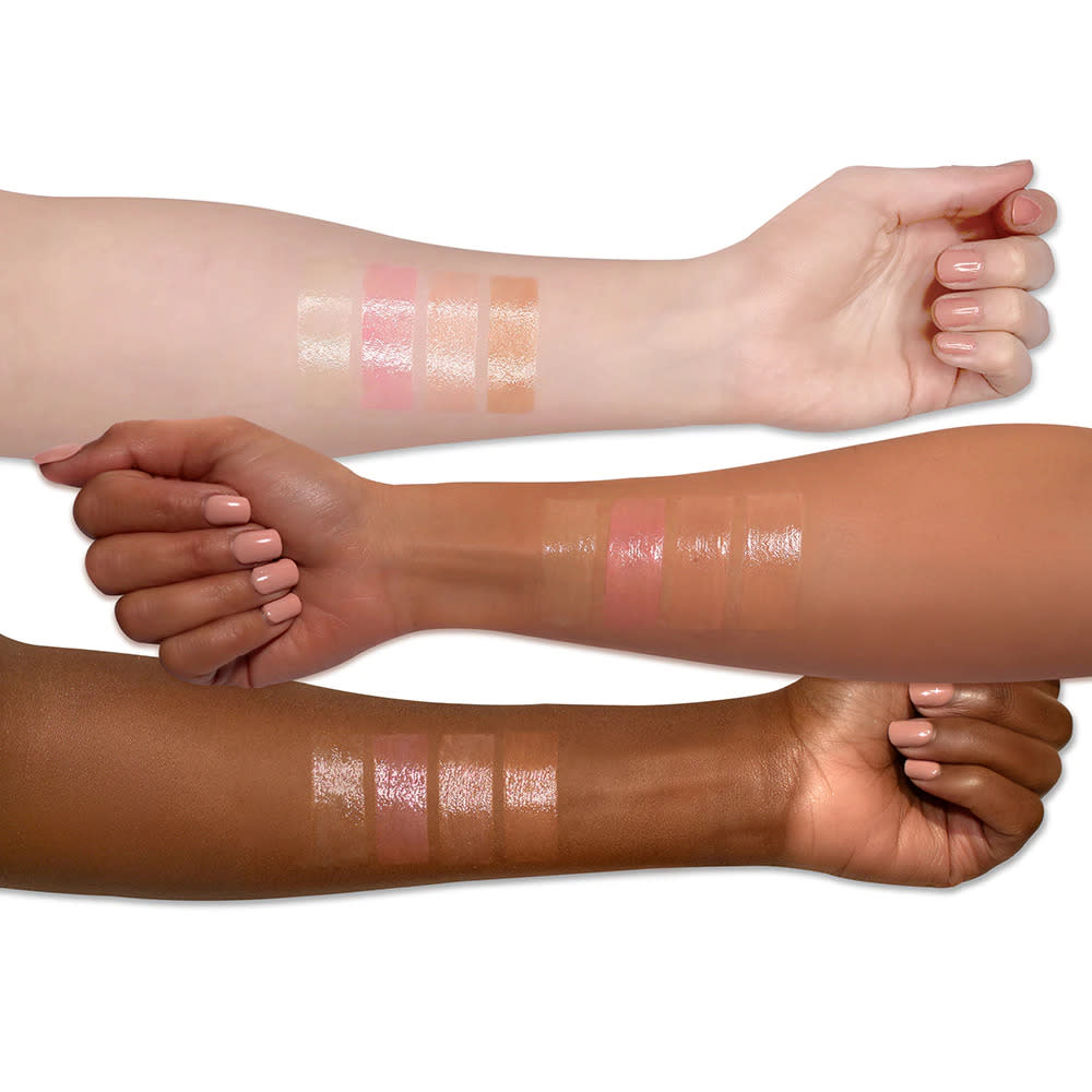 We've really put some skin in the game for this illo: To wit: Peach Kiss and Watermelon Kiss (those would be the two in the middle) look great on all skin tones. (Photo: Too Faced)