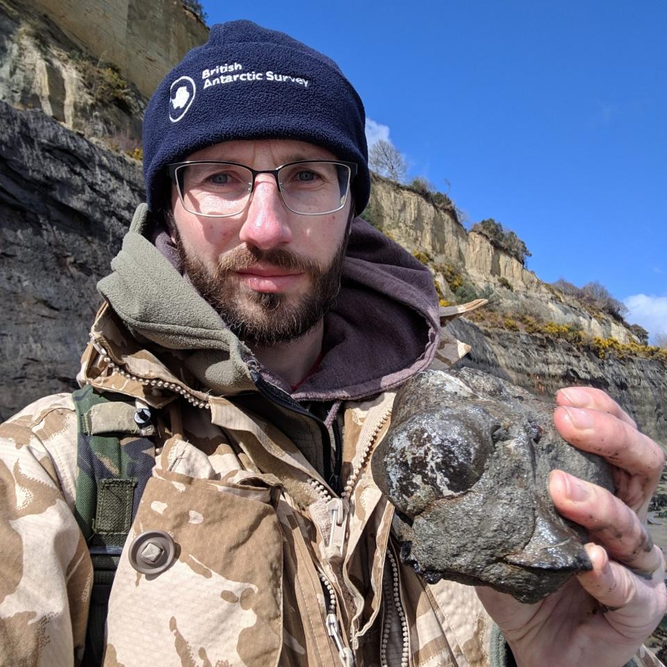 James Lockyer with one of the dinosaur's bones he found - James Lockyer/James Lockyer