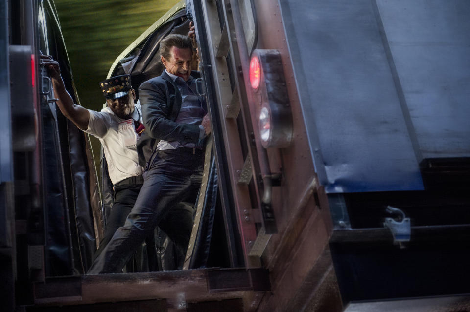 Neeson on a runaway train in <em>The Commuter</em> (Photo: Jay Maidment/Lionsgate)