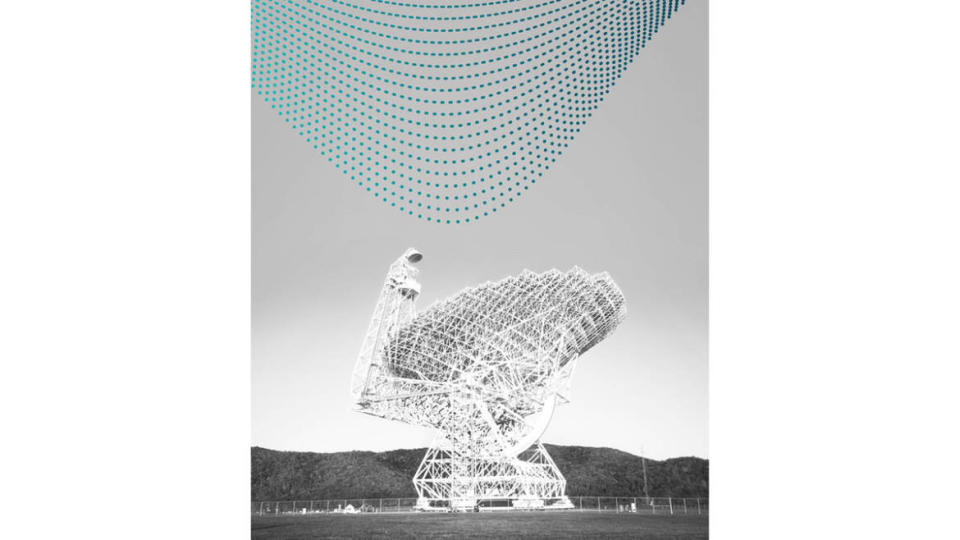 An image depicting the largest telescope known as the Green Bank Telescope.