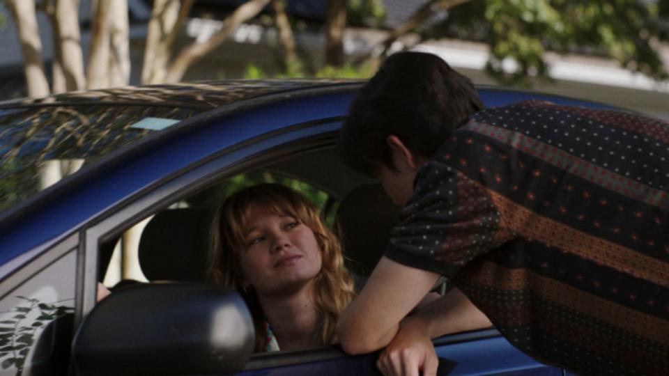 Steven saying bye to Taylor as she drives off in his car