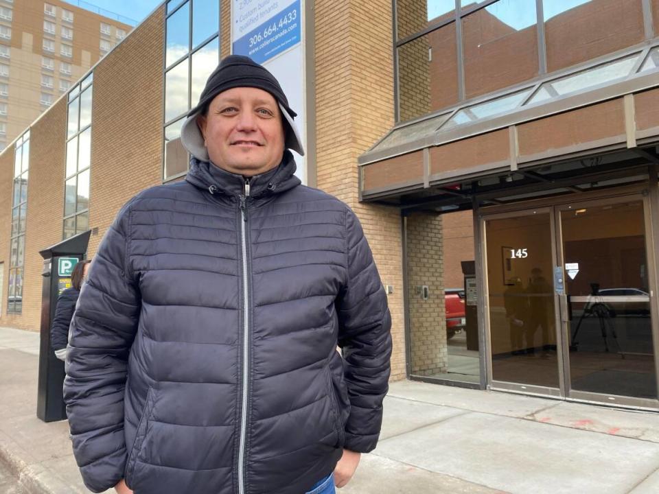 Saskatoon Tribal Chief Mark Arcand says he's happy to see different levels of government work together on the affordable housing projects. (Trevor Bothorel/CBC - image credit)