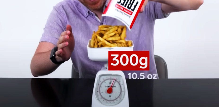 Large fry at KFc is 300 g