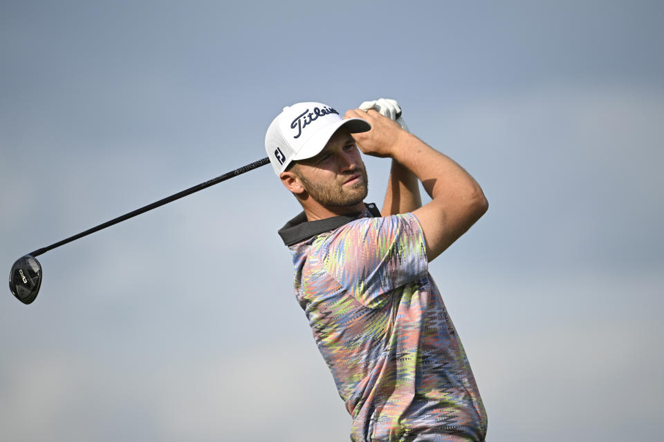 Wyndham Clark tees off on the 15th hole during the second round of the Arnold Palmer Invitational golf tournament, Friday, March 8, 2024, in Orlando, Fla. (AP Photo/Phelan M. Ebenhack)