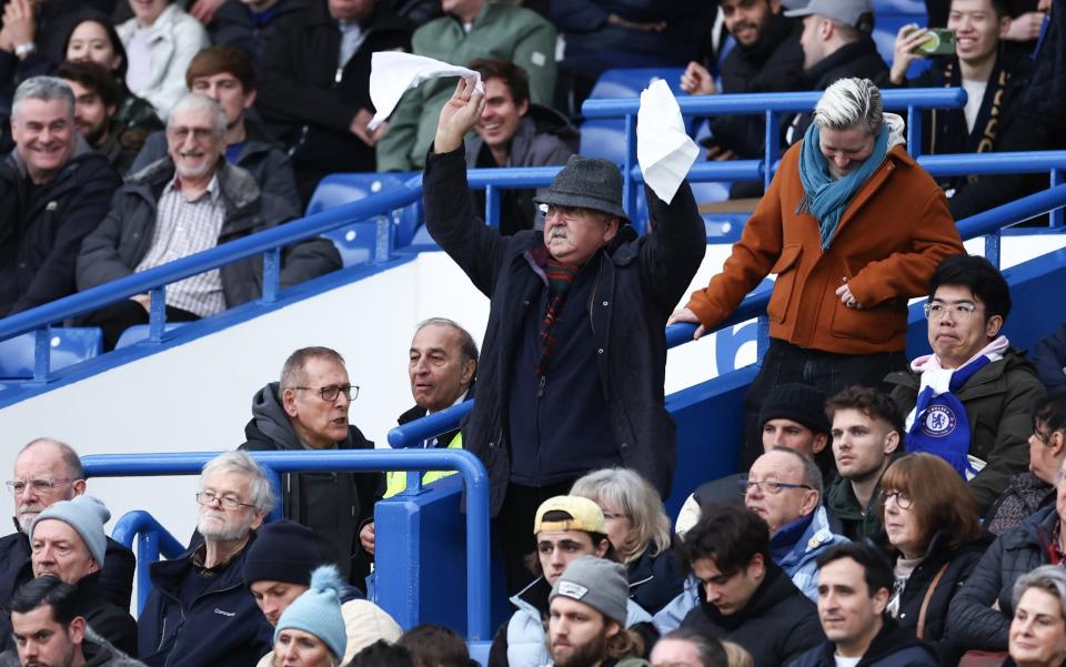 Fed up Chelsea fans wave white flags