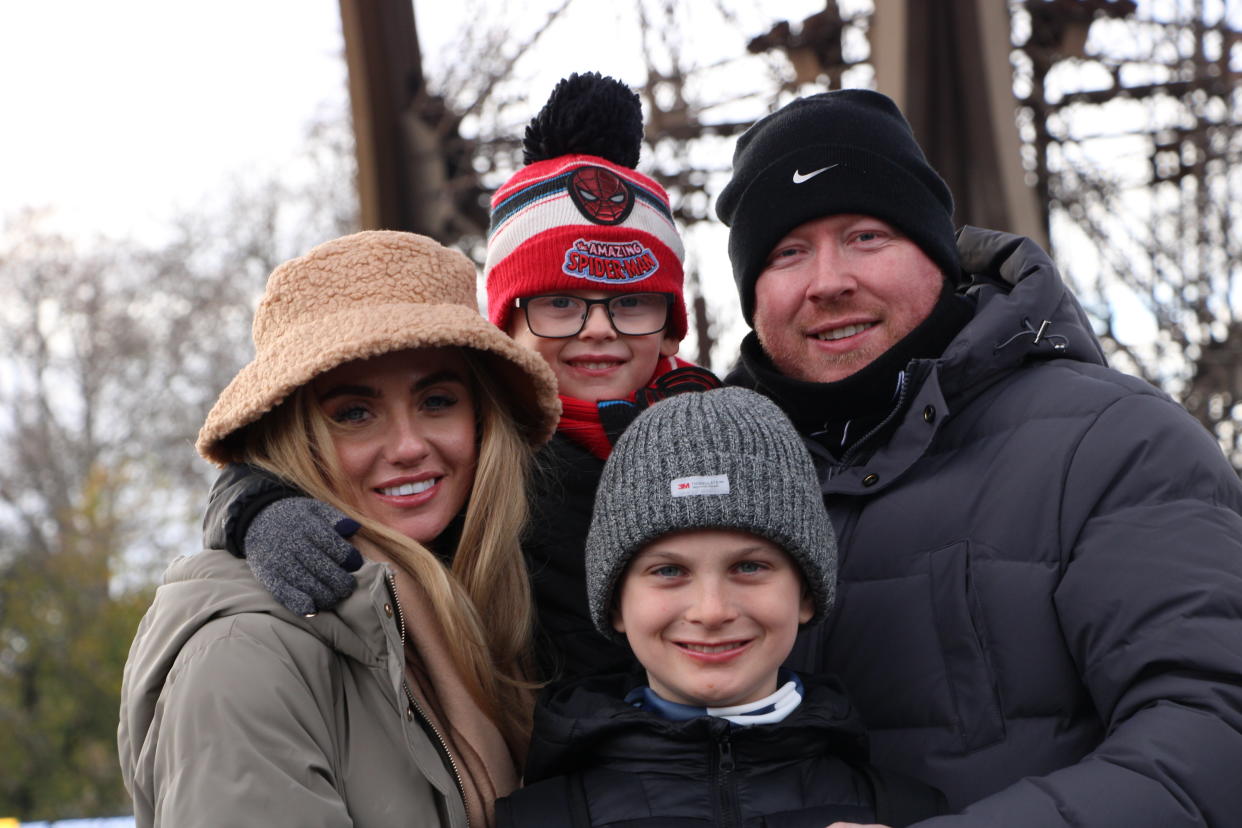 Jess Tierney, who had a stroke at 29, now hopes to raise awareness that strokes can affect anyone. (Pictured with her family) (PA)