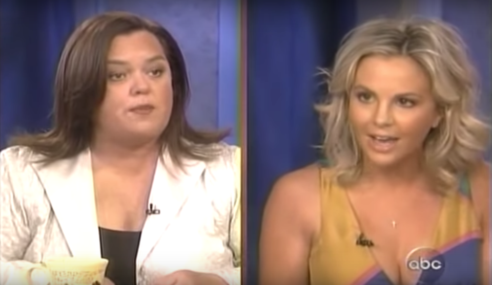 The Rosie O’Donnell and Elisabeth Hasselbeck split screen.