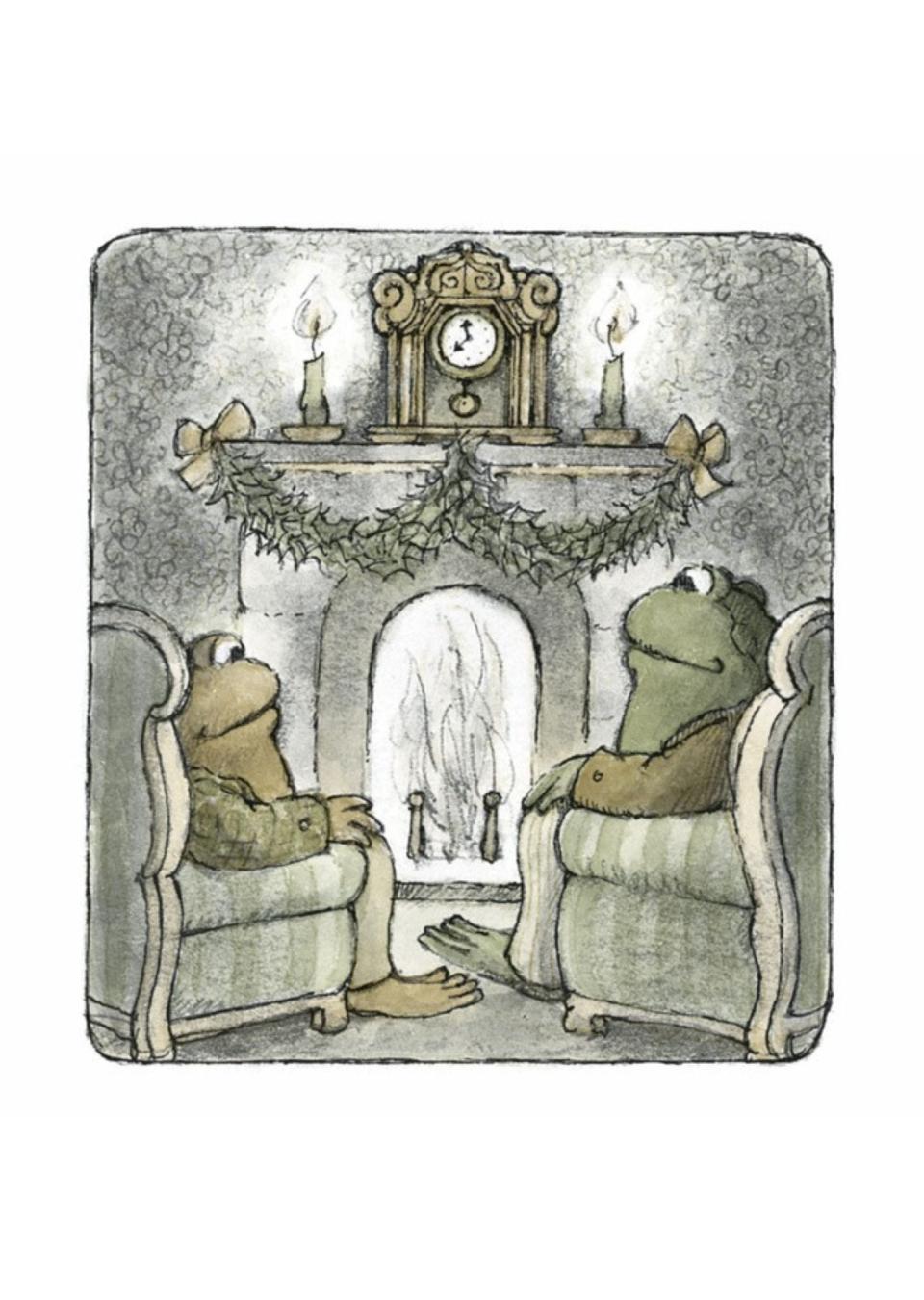 Frog And Toad sit by the fire