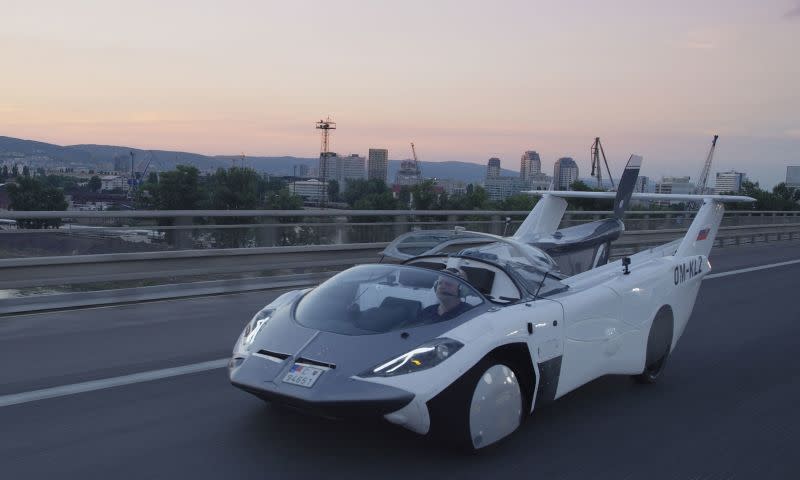 The AirCar was the first flying car to complete a flight between two cities in 2021. ABACA / Reuters