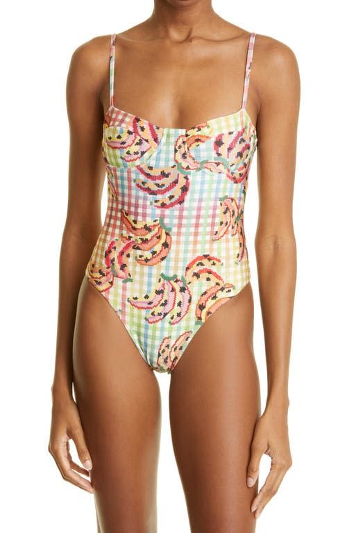 Banana Cross Stitch One-Piece Swimsuit